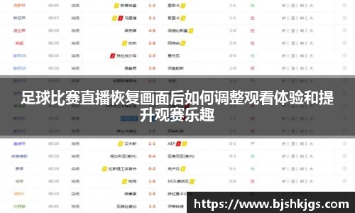 足球比赛直播恢复画面后如何调整观看体验和提升观赛乐趣